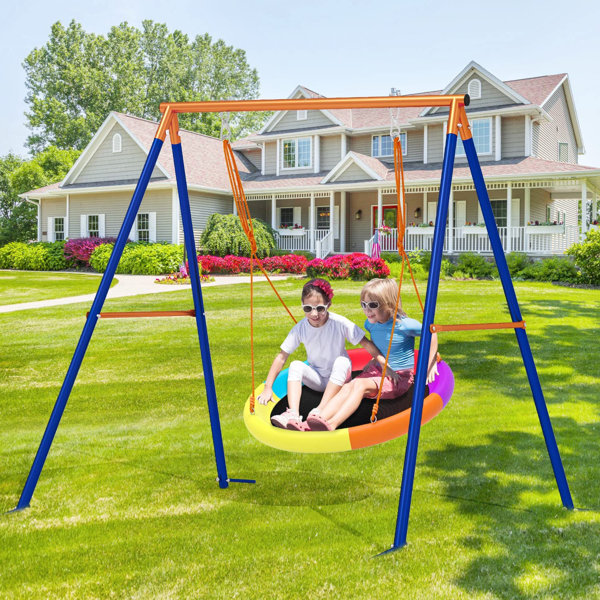 Trekassy 660 lb spider web swing 40 inch for tree kids with steel frame and 2 hanging online straps